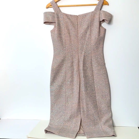 ELIZA J Short Sleeve Silver Evening/ Cocktail/ Wedding/ Special Occasion Dress - Picture 3 of 5